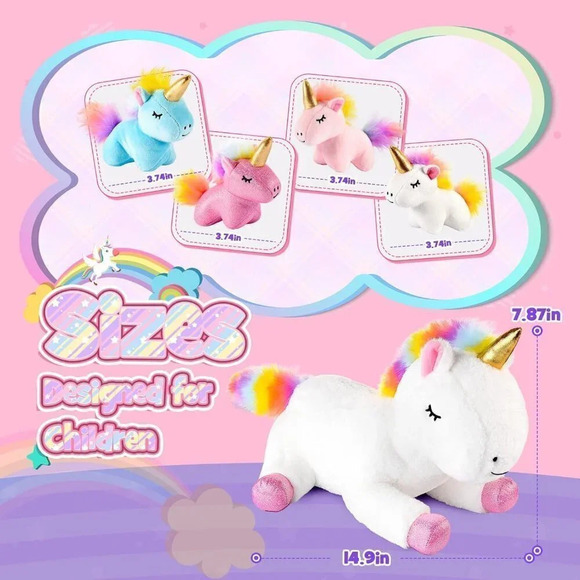Luckades Pillow Toy Unicorn Gifts Stuffy for Girls Age  3-8 Soft Toys - Picture 6 of 7